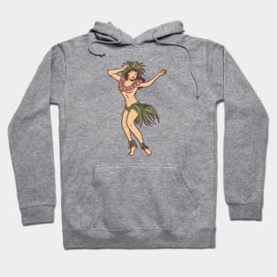 Retro Hawaiian Hula Girl Dancer Hoodie